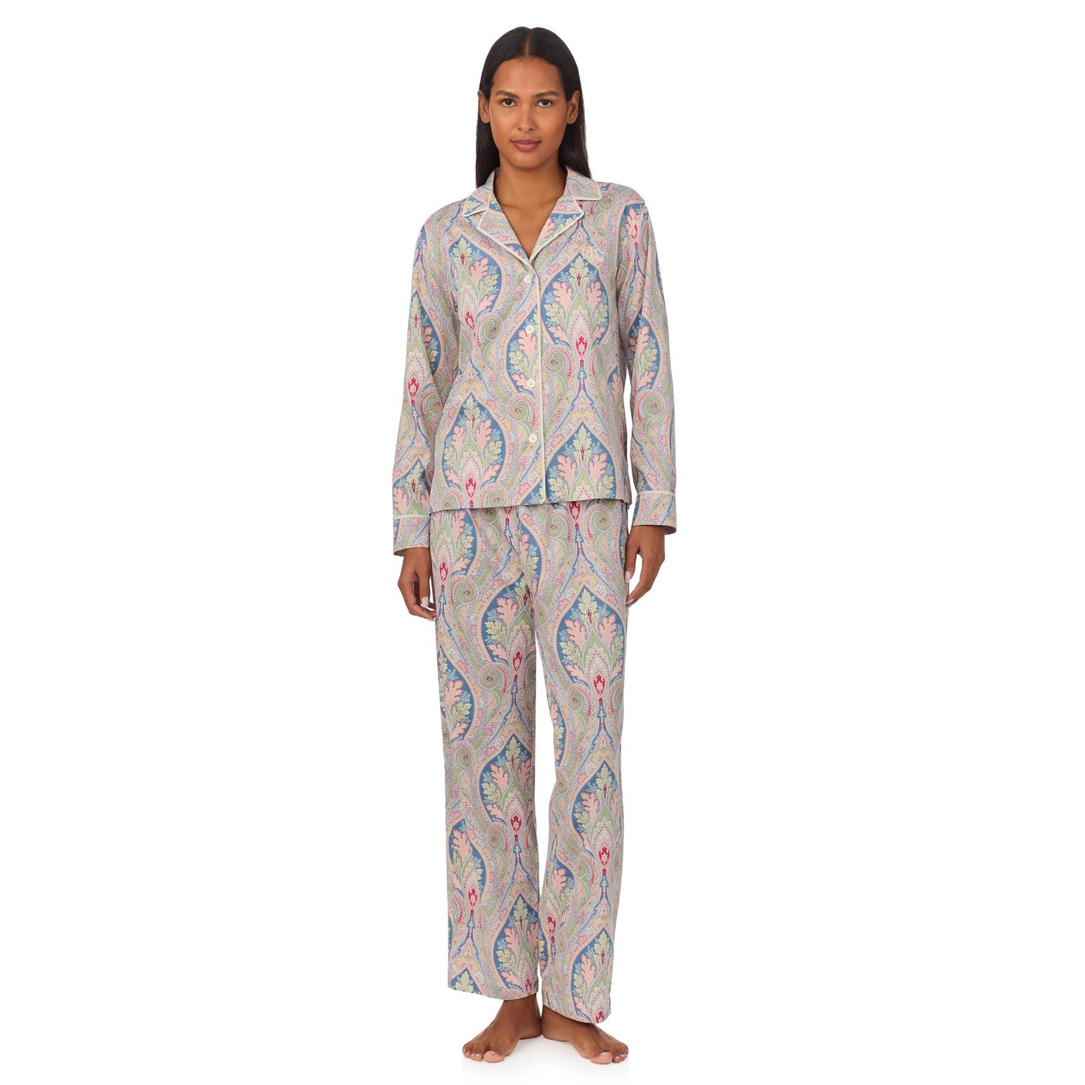 Lauren Ralph Lauren Classic Woven L/S Notch Collar Pajama Set